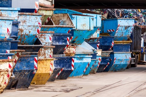 Waste collection trucks in Poplar