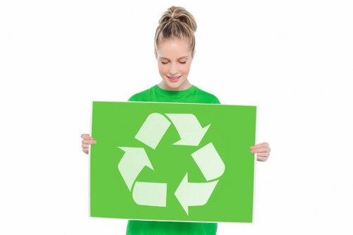 Recycling and donating items during clearance